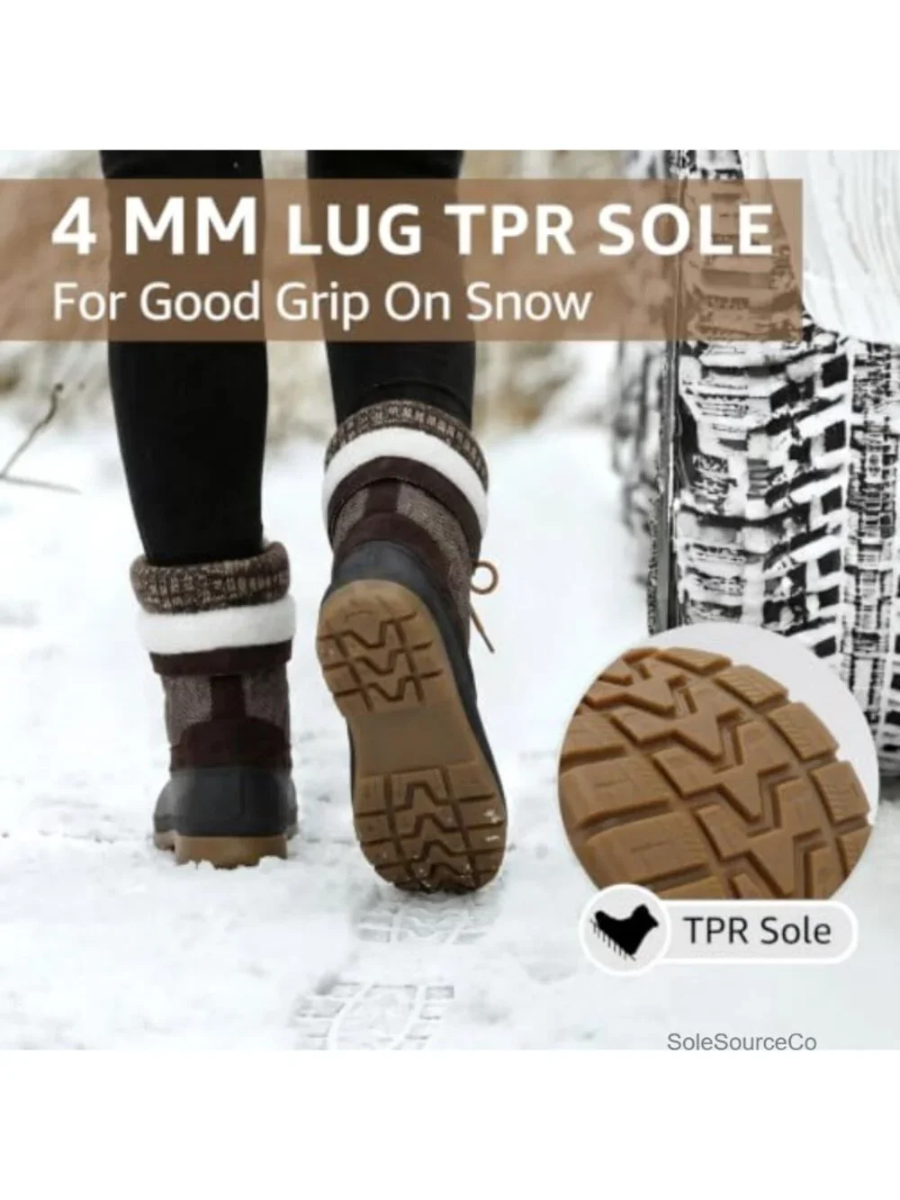 Women's Duck Boots Waterproof Winter Snow Boot, Faux Fur & Leather, Mid-Calf,